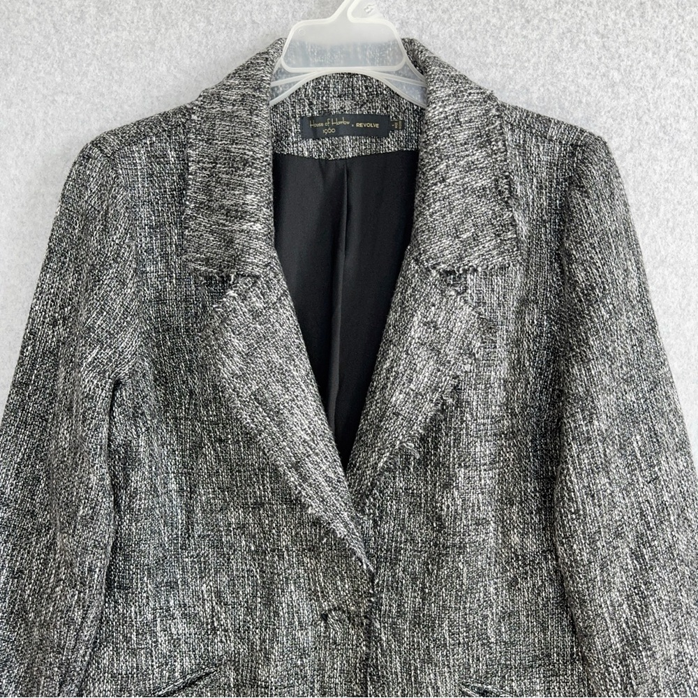 House of Harlow X Revolve Jacket Womens Small Black White Silver Blazer Holiday - Picture 3 of 16